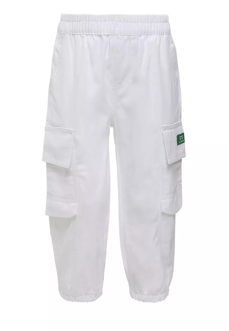 Qna Boy Evan Celana Panjang Cargo Putih