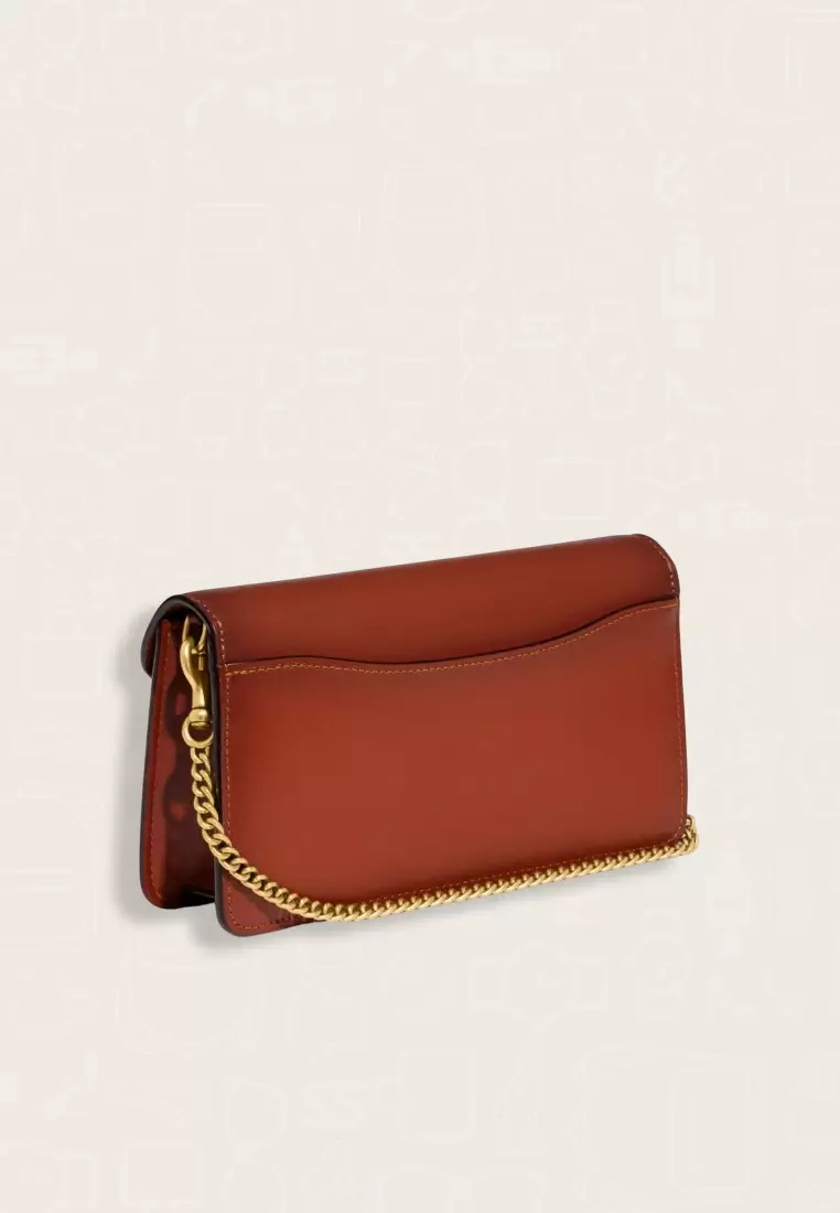 Coach Tabby Chain Clutch Signature Canvas Tan Rust