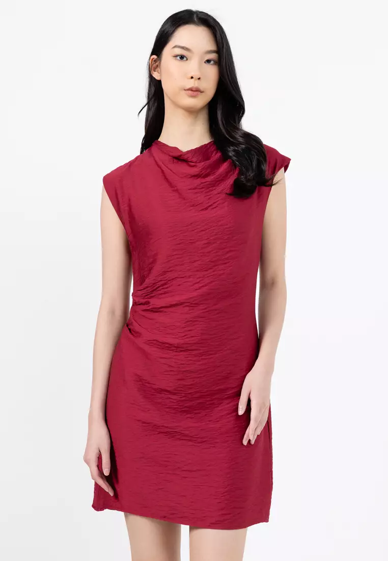 Asymmetrical Draped Short Dress