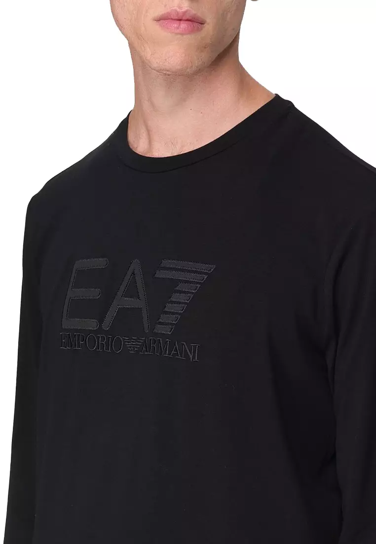 男士長袖T恤黑色7M000900 AF10373