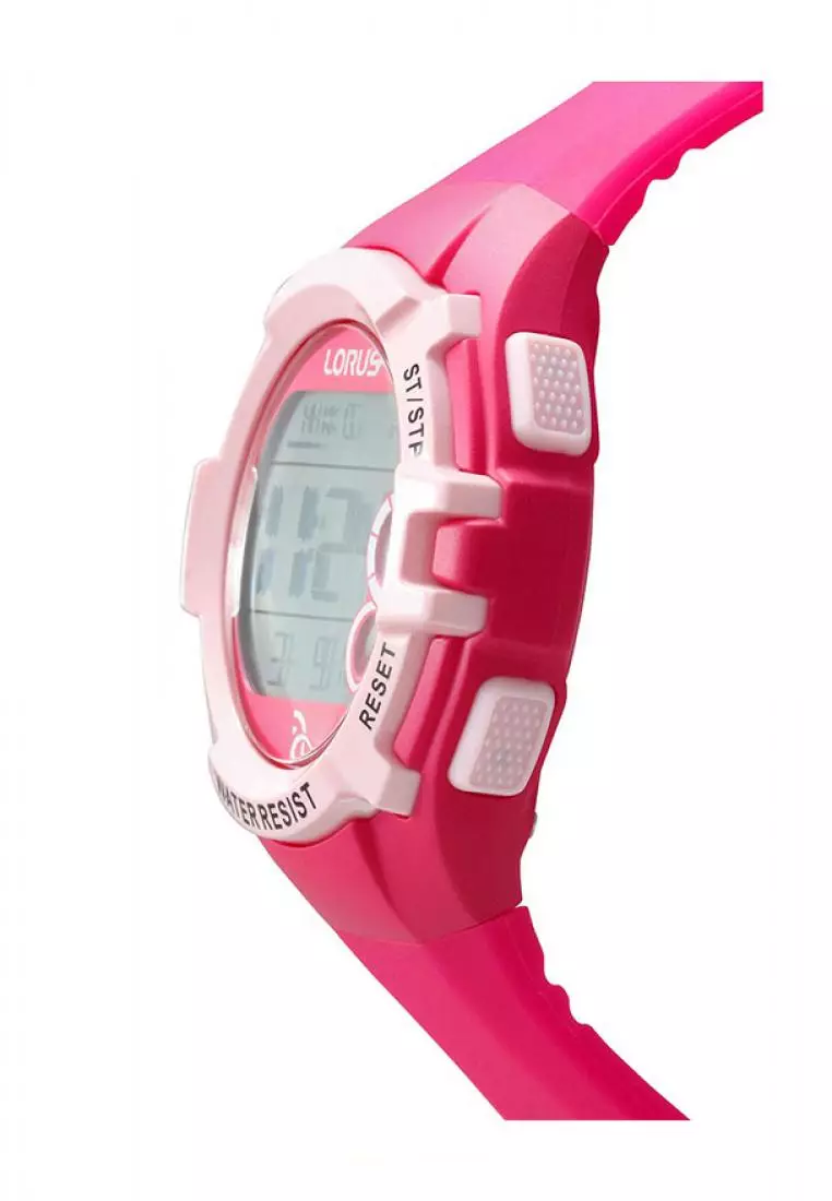 Jam Tangan Wanita Digital Lorus Original Garansi Resmi R2397LX9 Strap Silicon Pink
