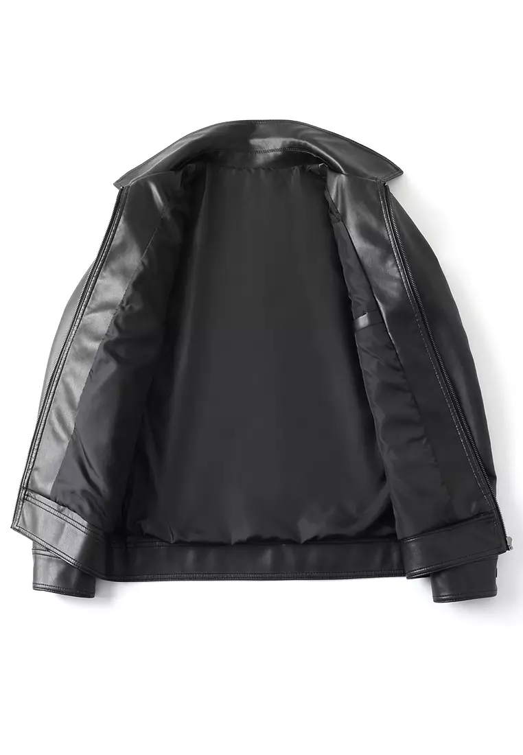 Men's Faux Leather Aviator Jacket MJ6806