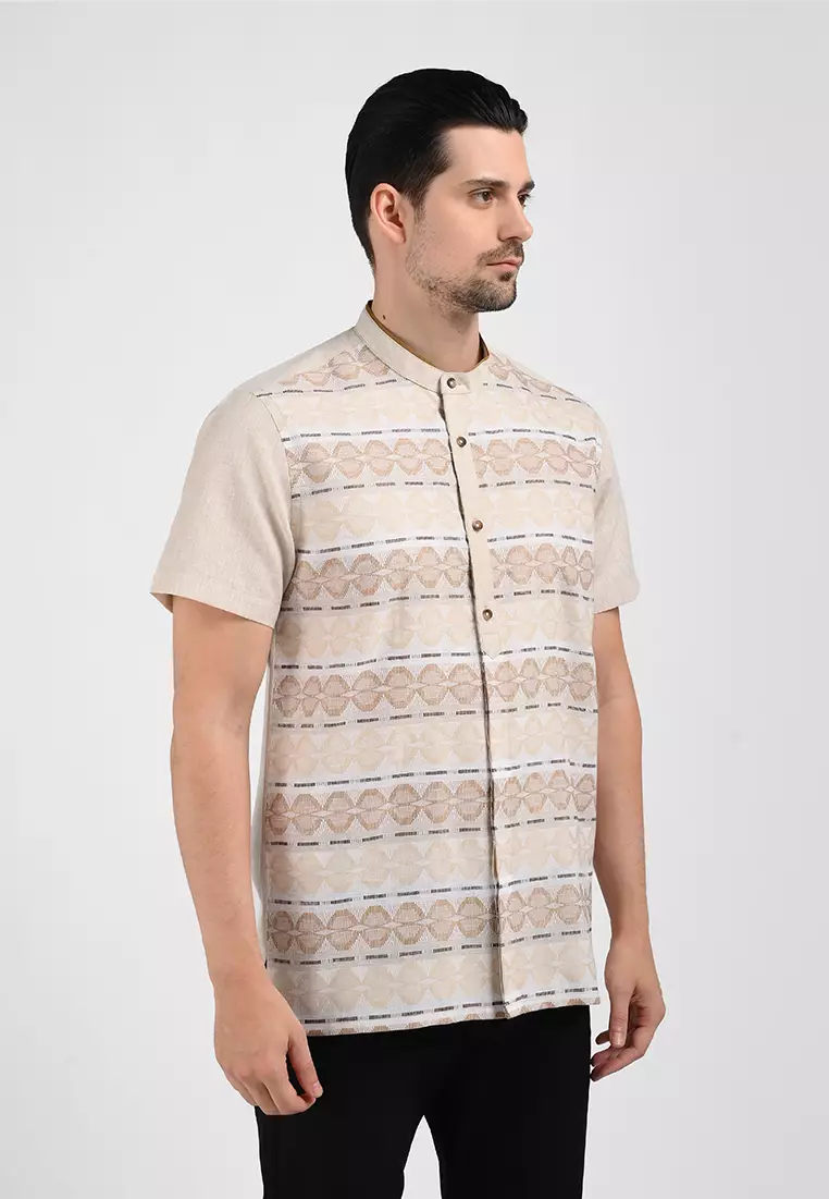 MOC Kemeja Koko Lengan Pendek Pria MIKHA-KHAKI