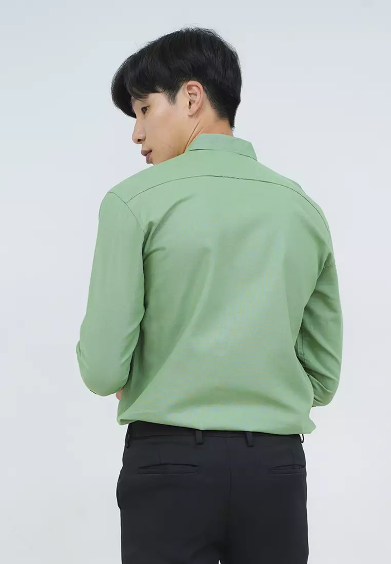 Kemeja lengan panjang pria formal slim fit mint houseofcuff