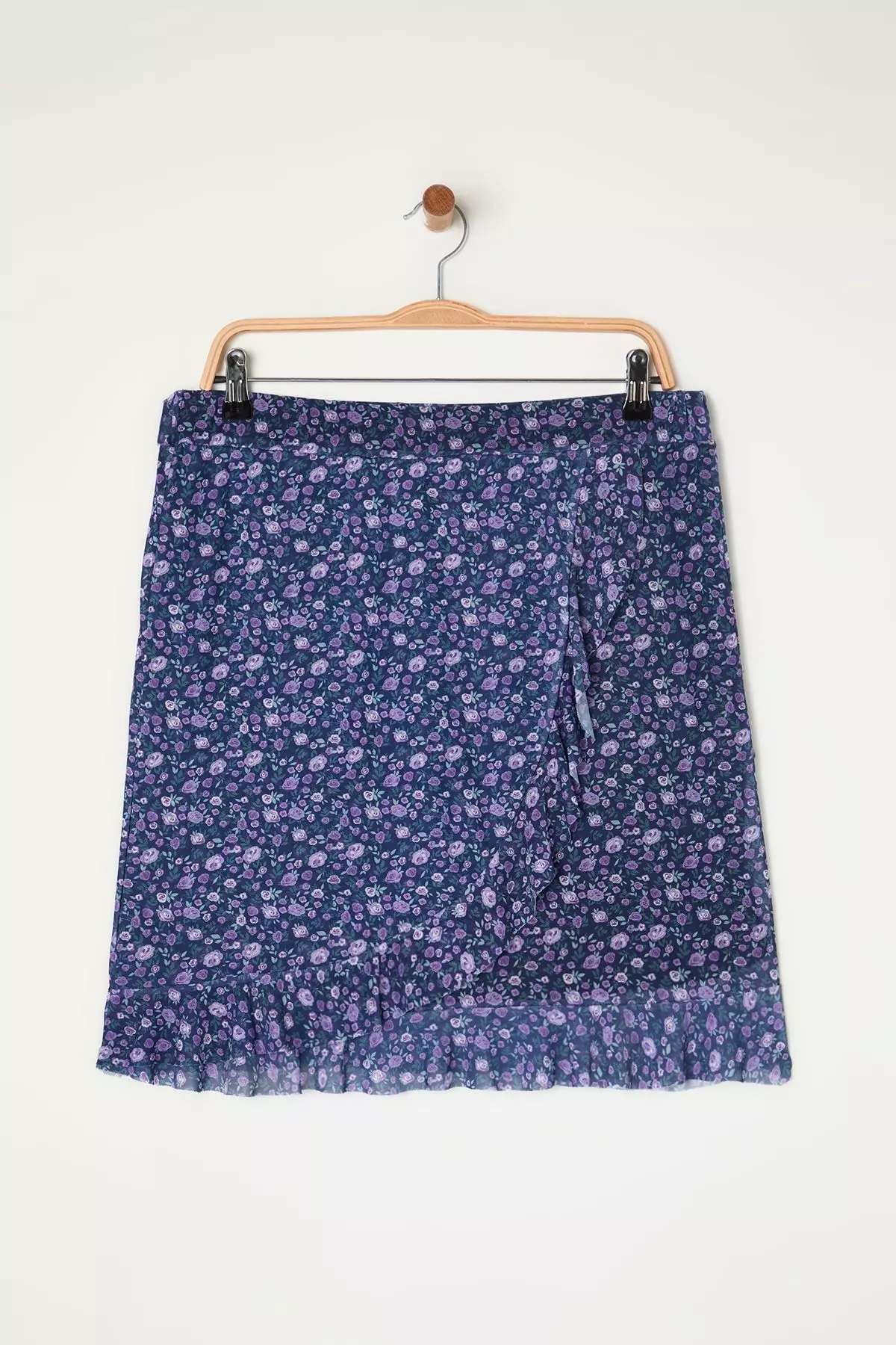 Frilled Mini Tulle Knit Plus Size Skirt