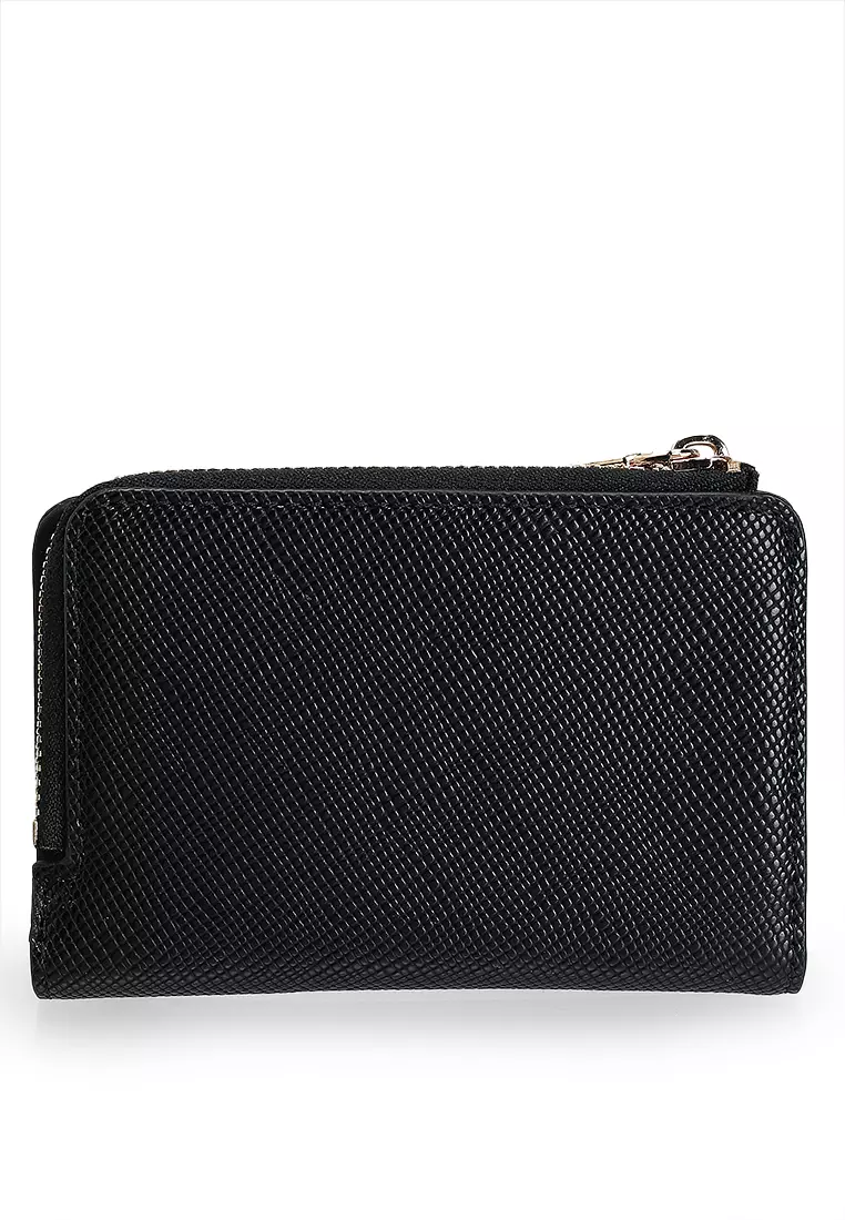 GUESS Women's Laurel Zip Around Card Case - Saffiano PU, Exterior Coin Pouch, Gold Accents - View #8