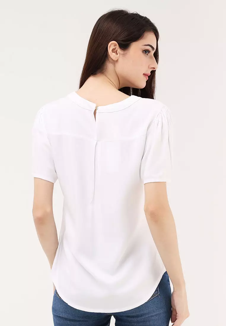 Short Sleeves V-neck Blouse