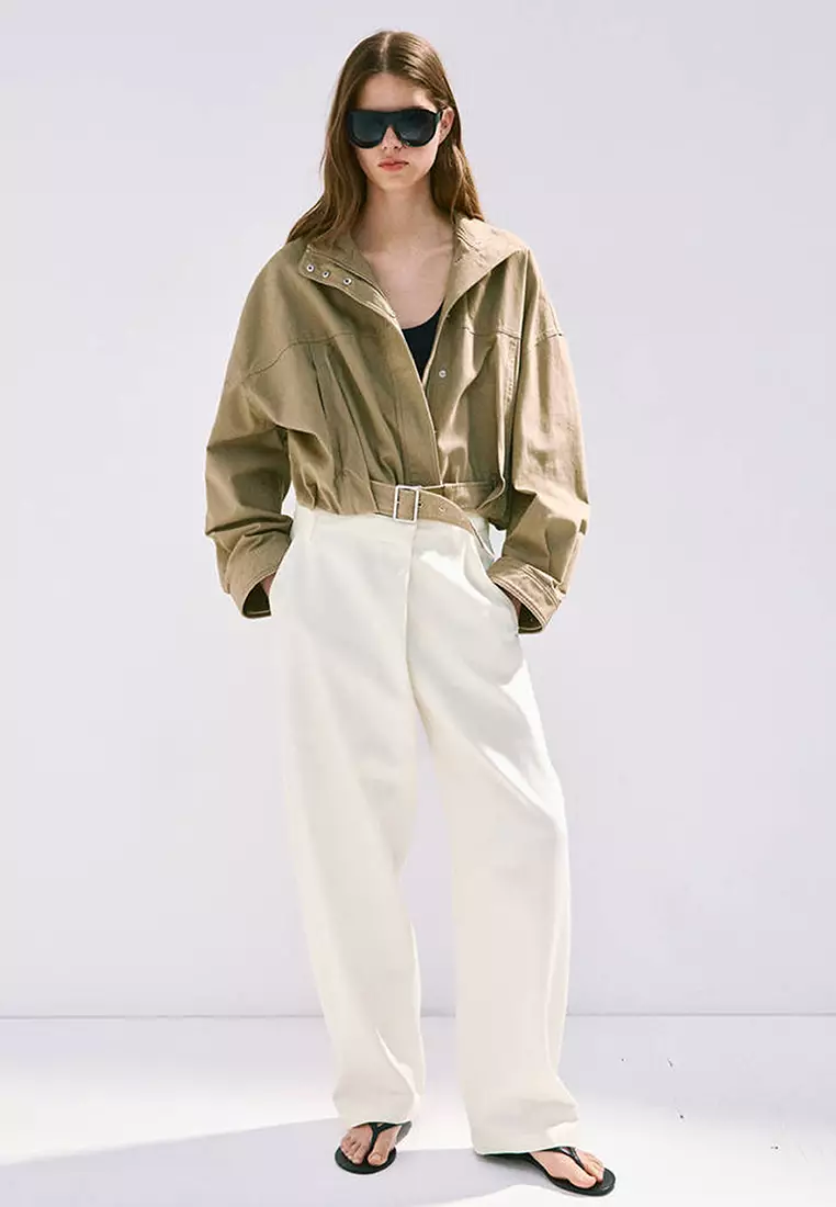 Asymmetric Cotton Trousers