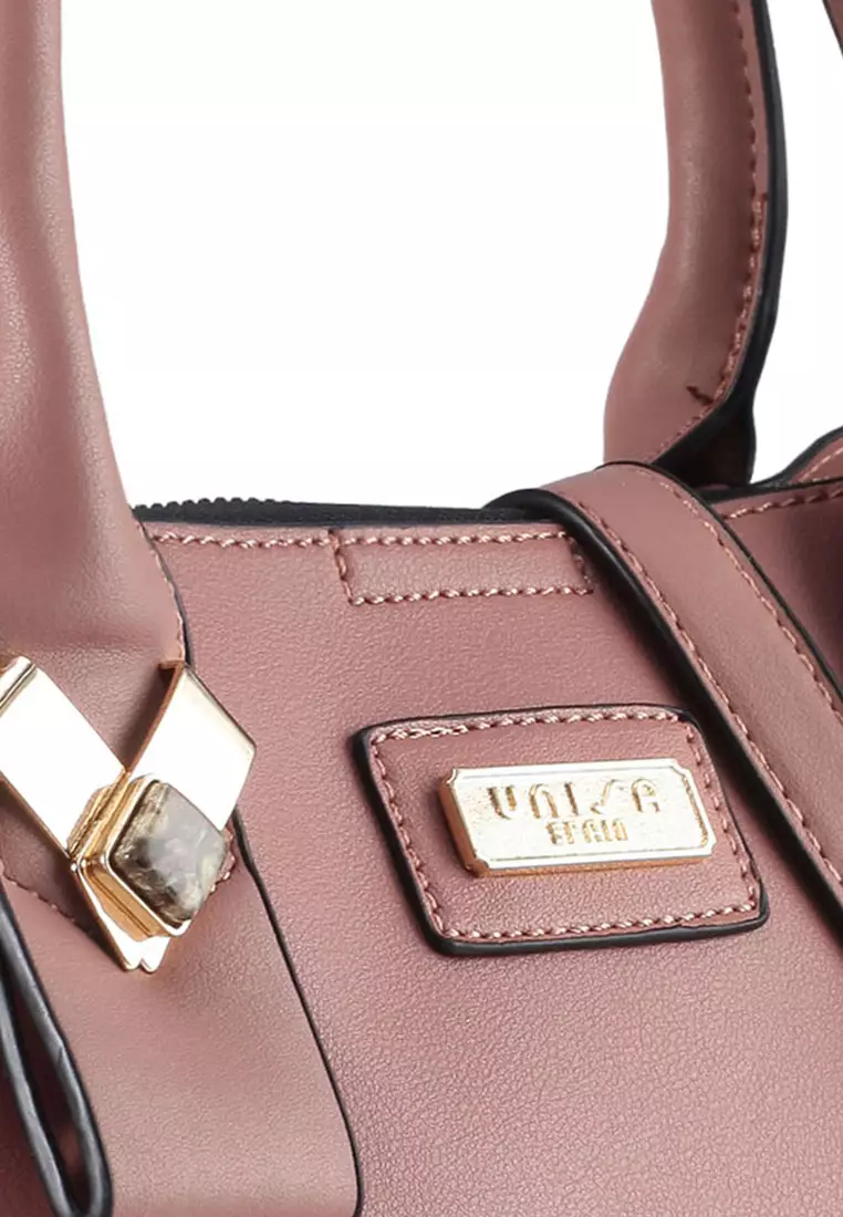 Faux Leather Multi-Compartment Convertible Top Handle