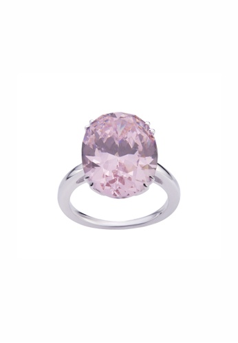 SHANTAL JEWELRY pink and silver Cubic Zirconia Rose Diamond Silver Enchanted Oval Ring SH814AC56VKHSG_1