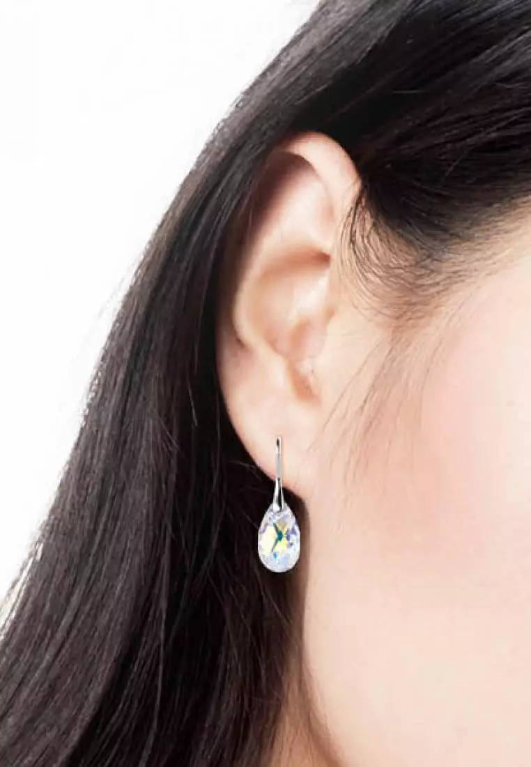 Raindrop Hook Earring AB - Anting Crystal Swarovski by Her Jewellery