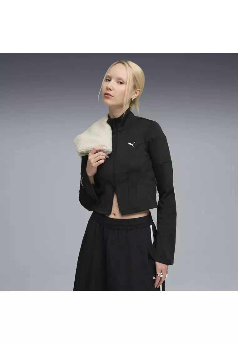 DARE TO Women's Slim Cropped Track Jacket