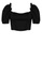 ZALORA BASICS 黑色 Short Puff Sleeve Cropped Denim Top 494BEAA51D1426GS_5