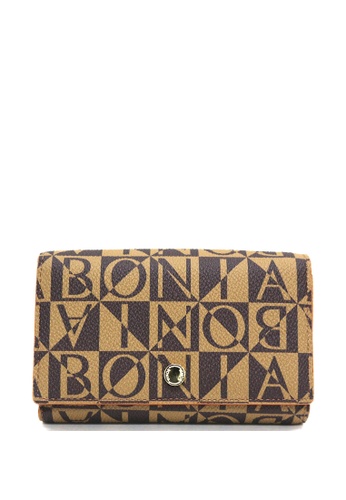 BONIA brown Bonia Monogram Short 3-Fold Wallet B0FDEAC8D23DBDGS_1