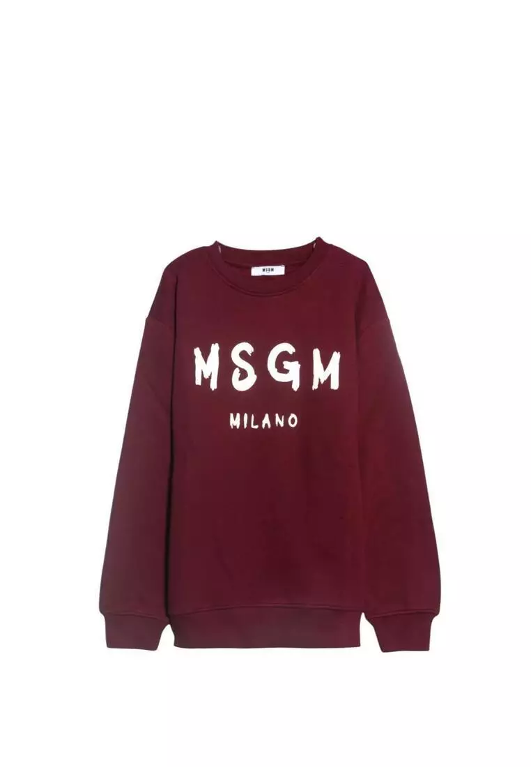 Buy Msgm Cotton Sweatshirt 2025 Online | ZALORA