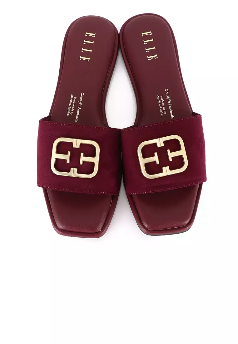 Lea Faux Suede Comfy Fit Footbed Microfiber Leather Sandals