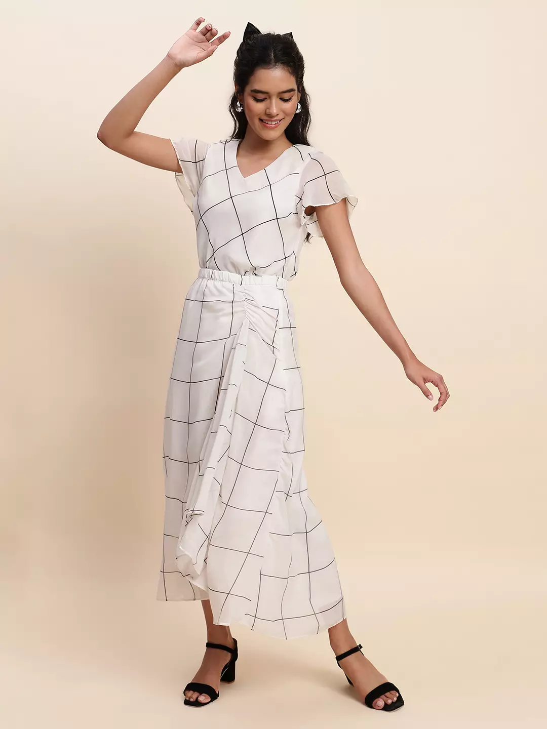 Chanira Julia Skirt-White Black