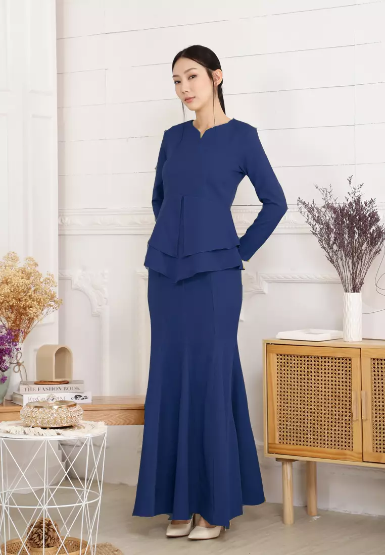 Serena Kurung Modern in Dark Blue