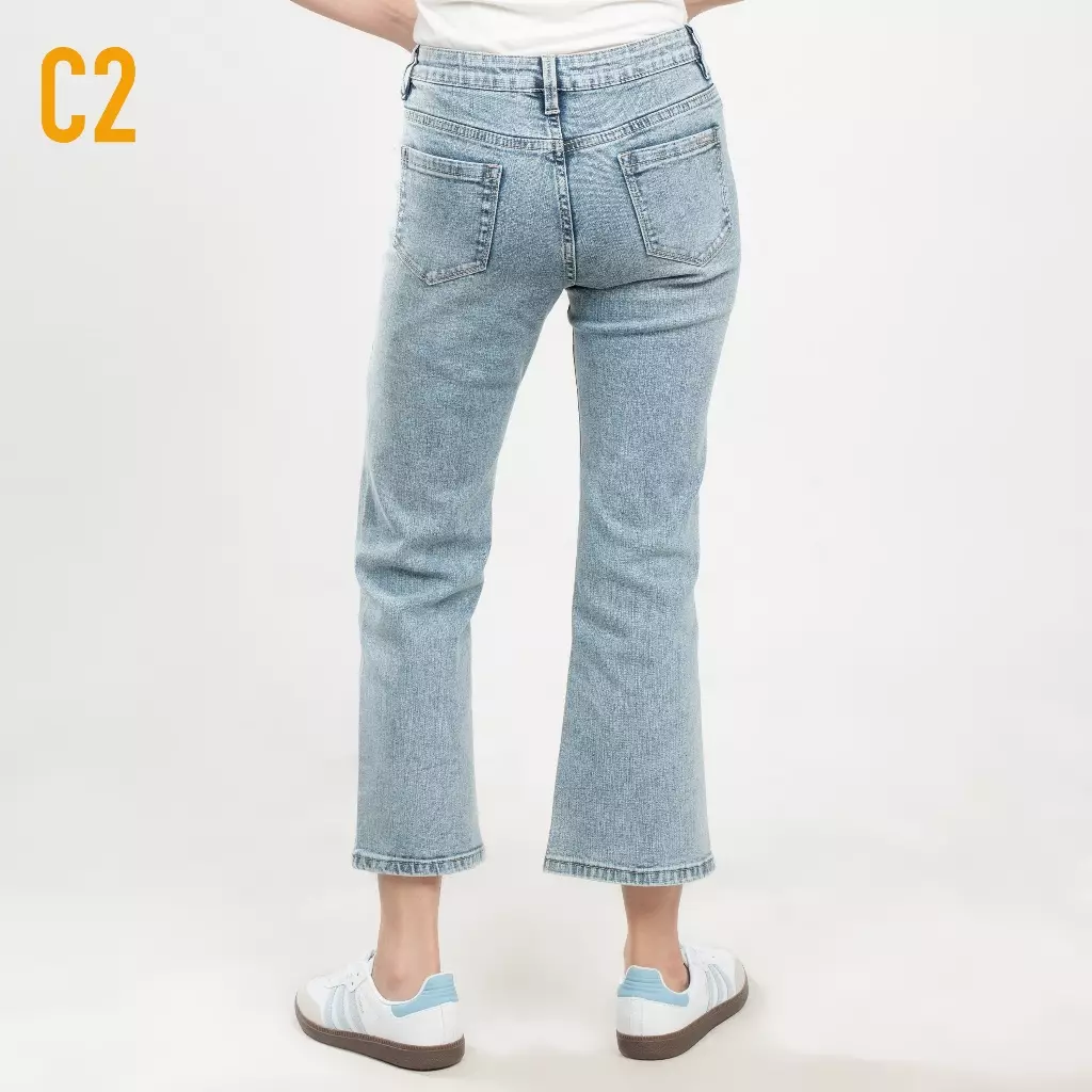 C2 Tessla Light Blue Mini Flare Jeans Wanita