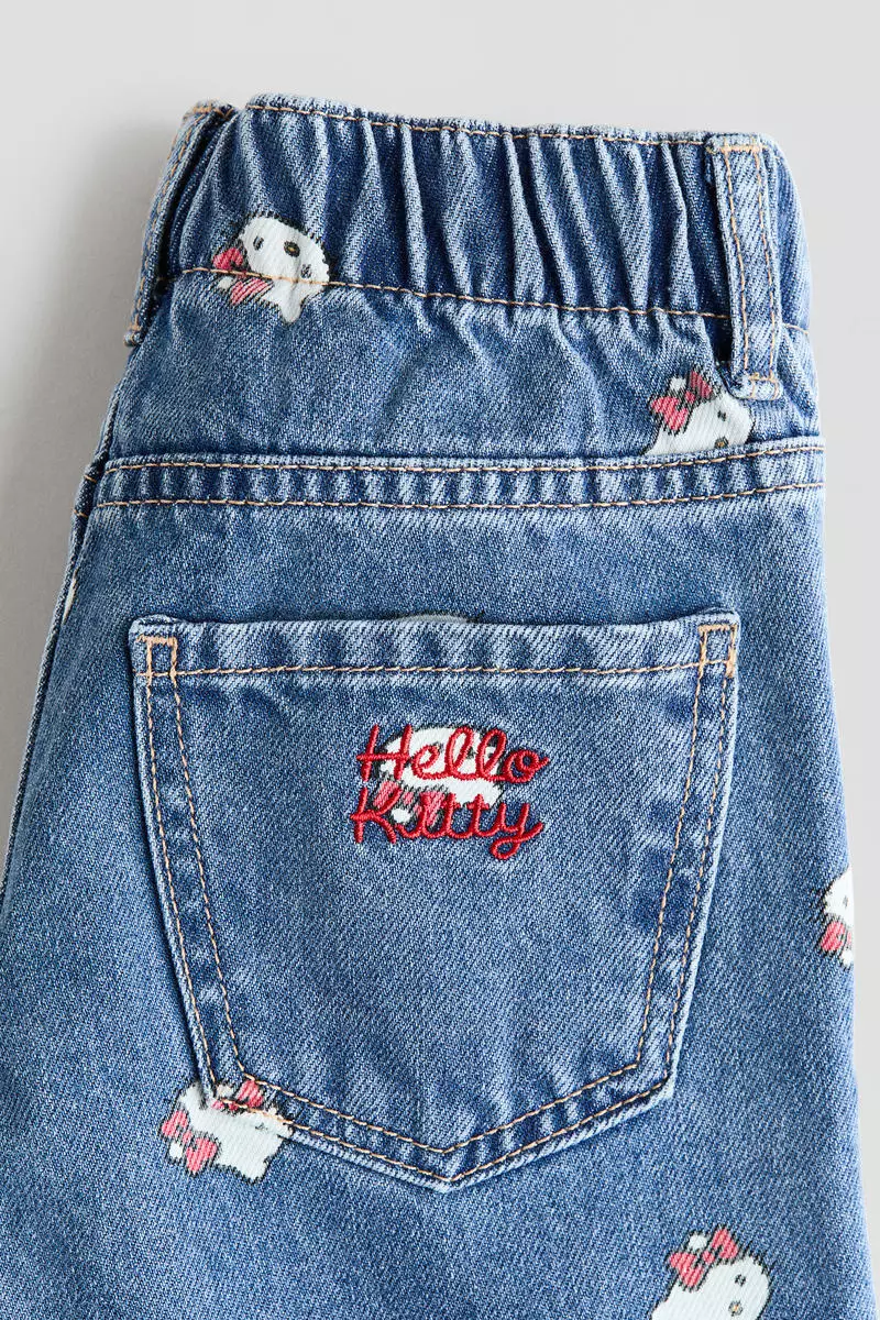 Printed Wide Leg Jeans