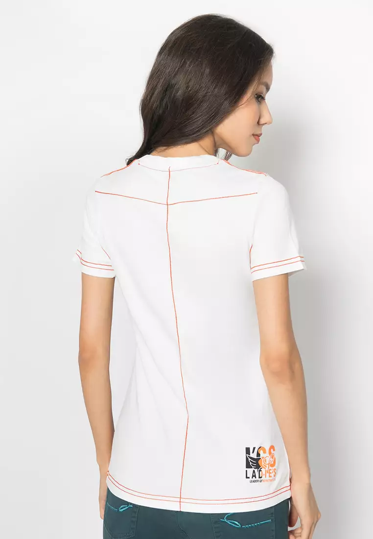 LGS Kaos Wanita Lengan Pendek Putih Motif Logo LLTS.555.T722M.019.7C