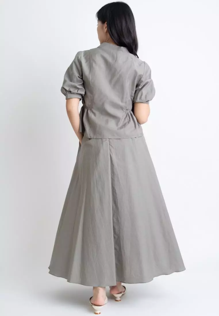 MAXI FLARE SKIRT WITH ELASTICITY WAISTBAND
