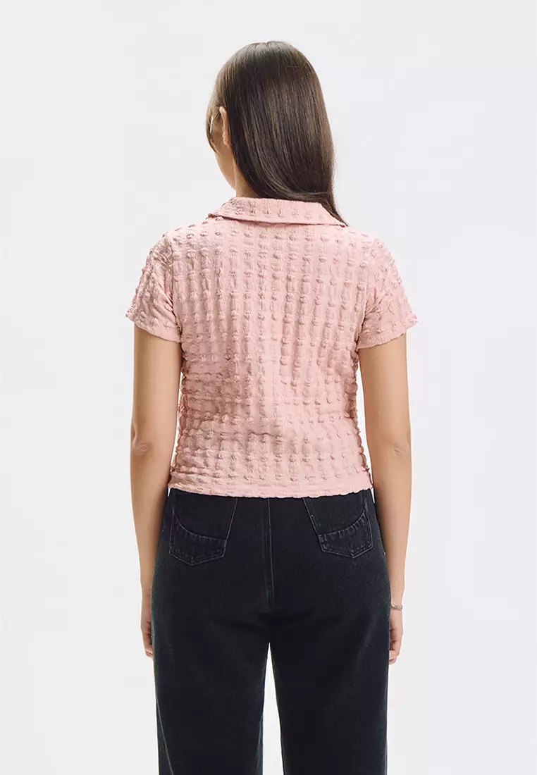 Textured Semi-Cropped Polo