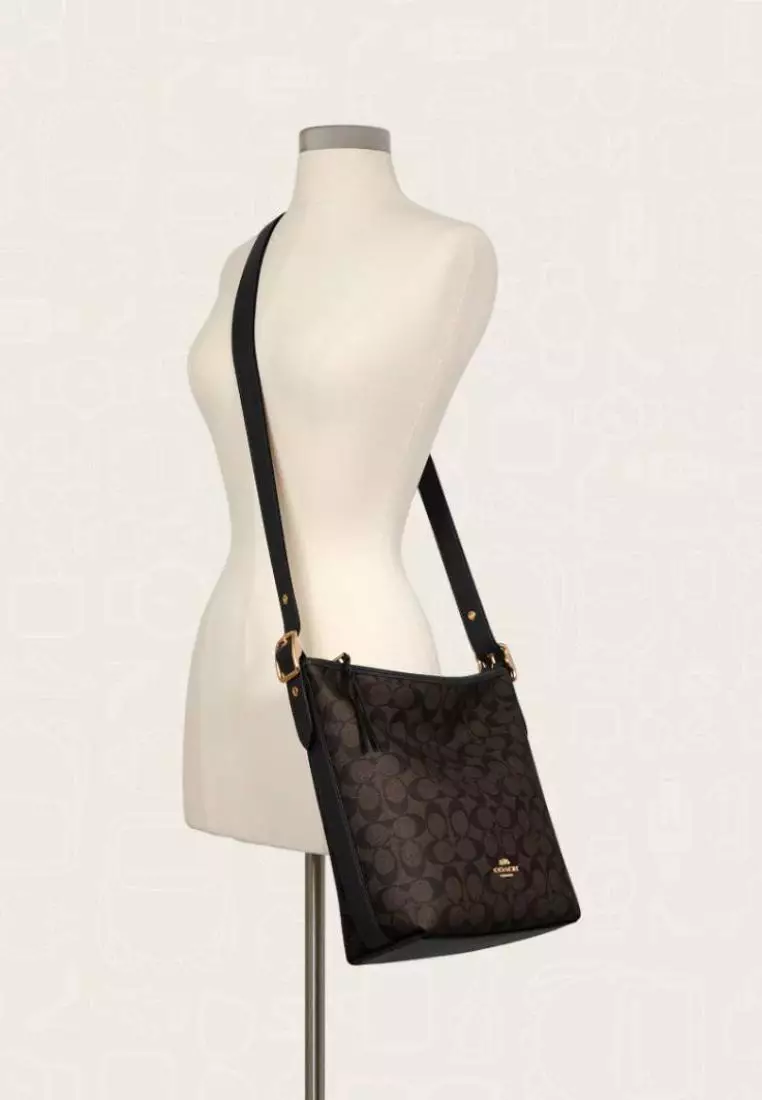 Coach Val Duffle In Signature Canvas Brown Black