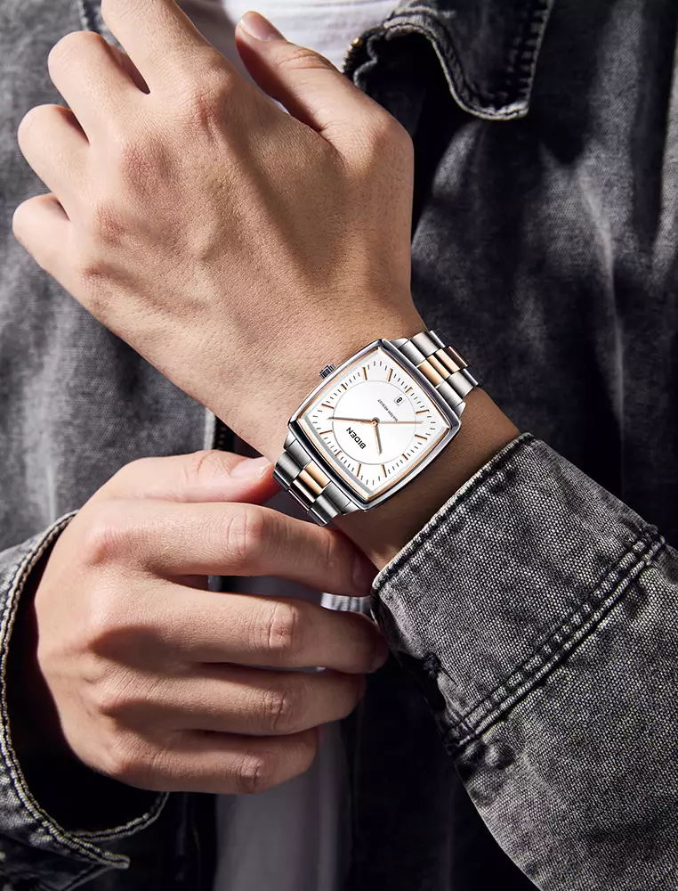 Jam Tangan Pria Original Full Luminous Kuarsa Jam Tangan Cowok Tali Stainless Steel Fashion Classic rose white