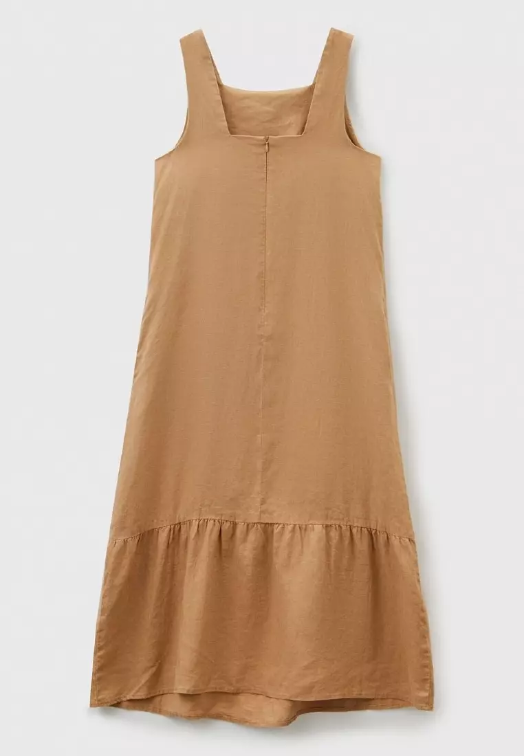 Buy United Colors of Benetton Sleeveless trapeze dress in BEIGE