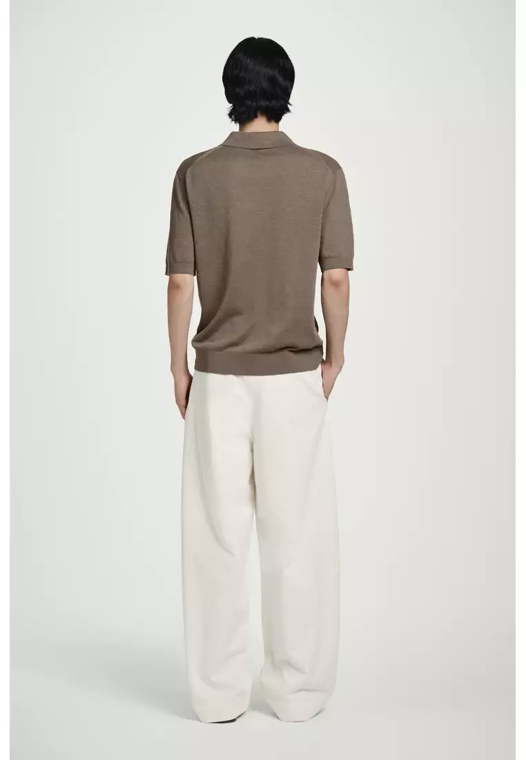 KNITTED LINEN POLO SHIRT