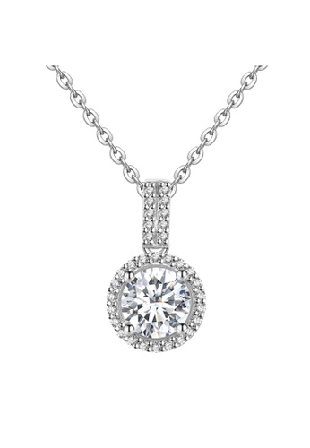 Her Jewellery silver CELÈSTA Moissanite Diamond - Corentin Pendant (925 Silver with 18K White Gold Plating) by Her Jewellery 95D4EAC8BA133EGS_1