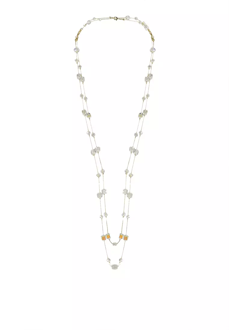 Buy Red s Revenge Sparkle Square Crystal Long Necklace 2024 Online
