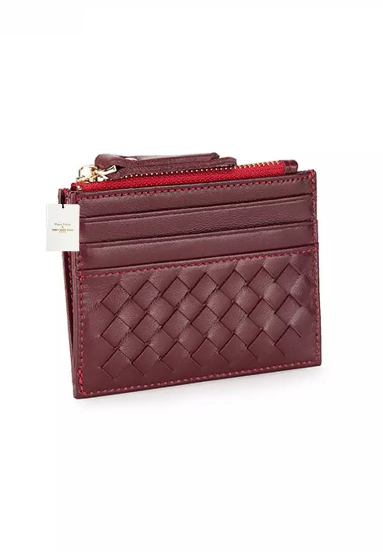 Weave Sheepskin Card Holder & Zip Purse JW YT-8809