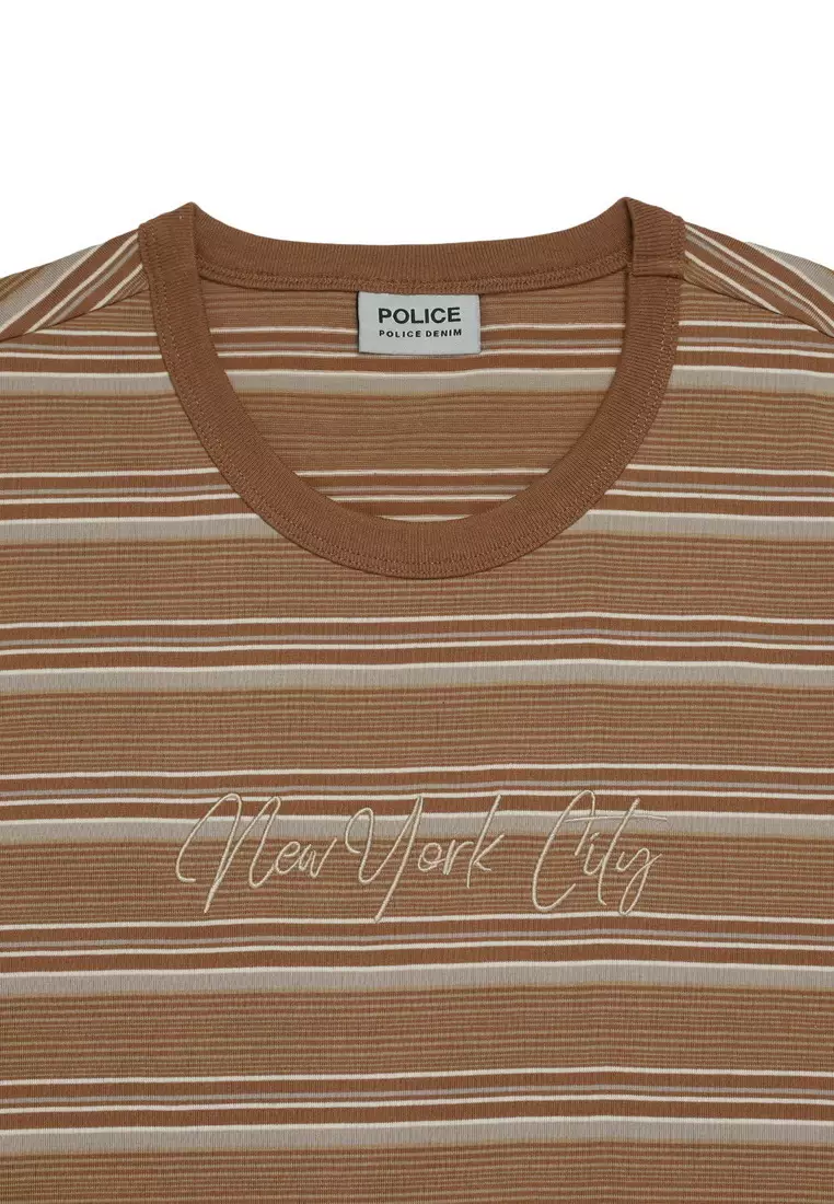 POLICE T-Shirt Salur Bordir Cotton Premium Pria 226330091