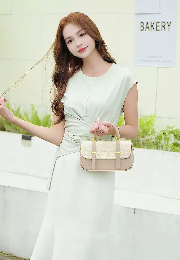 Women's Top Handle Bag / Sling Bag / Crossbody Bag - Khaki