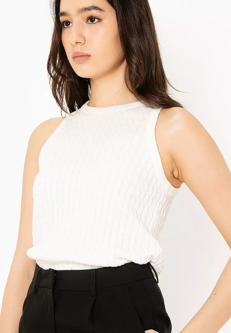 Cable Knit Sweater Tank Top - Tommy Mainline