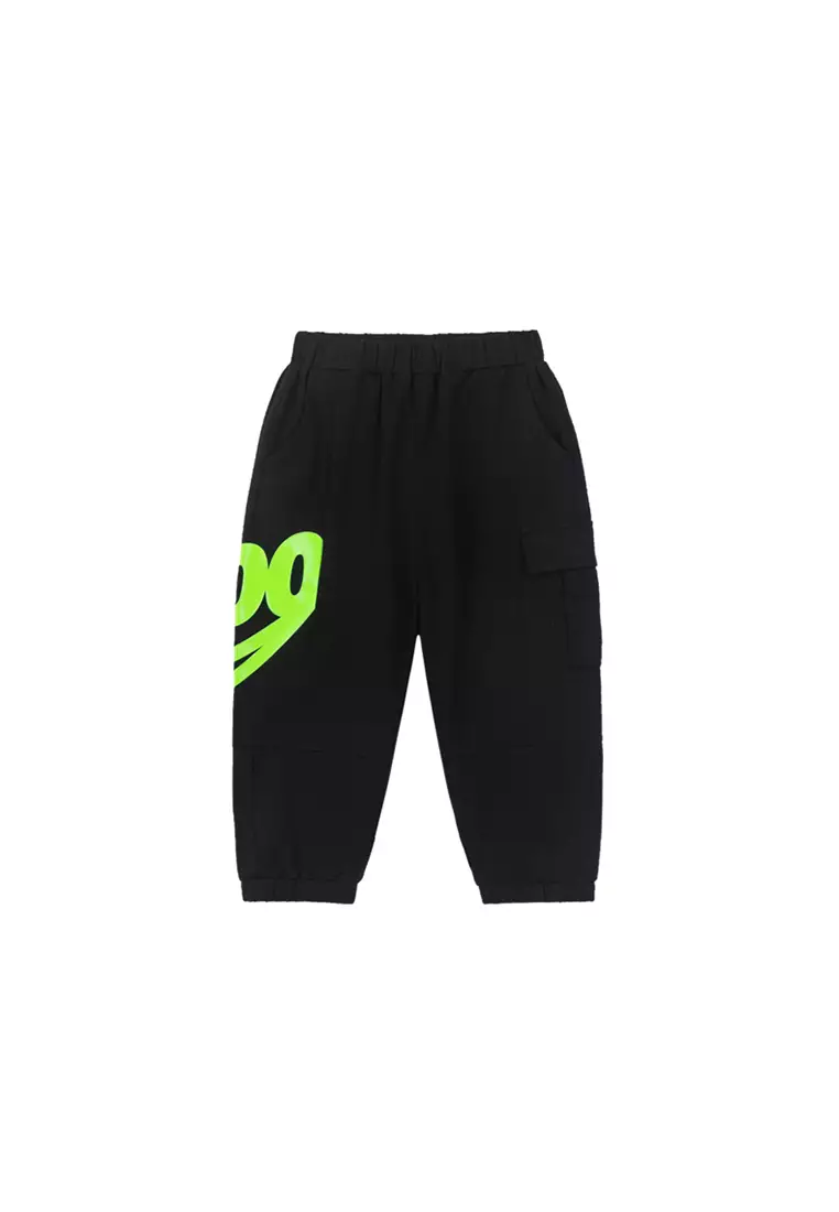 Graphic Printed Joggers With Side Pockets