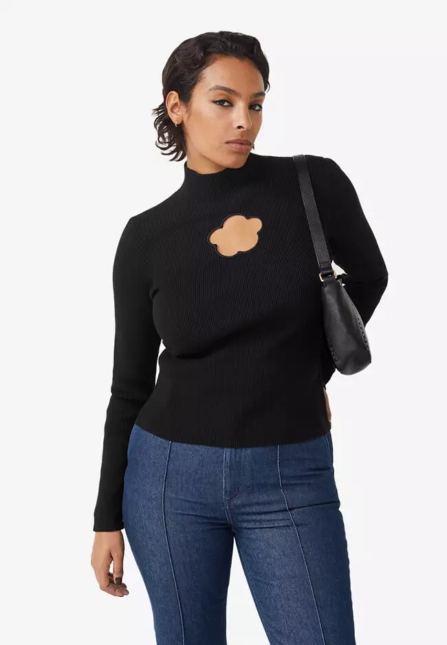 Cut out knit top outlet