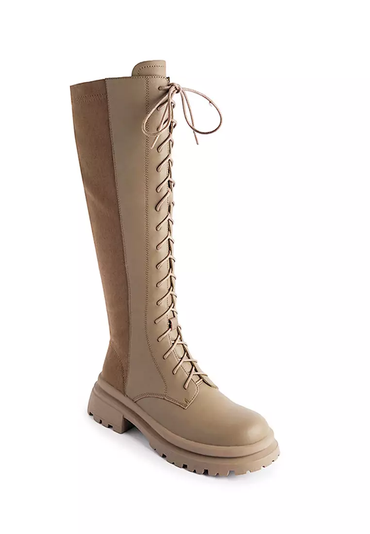 Front lace on sale up tall boots