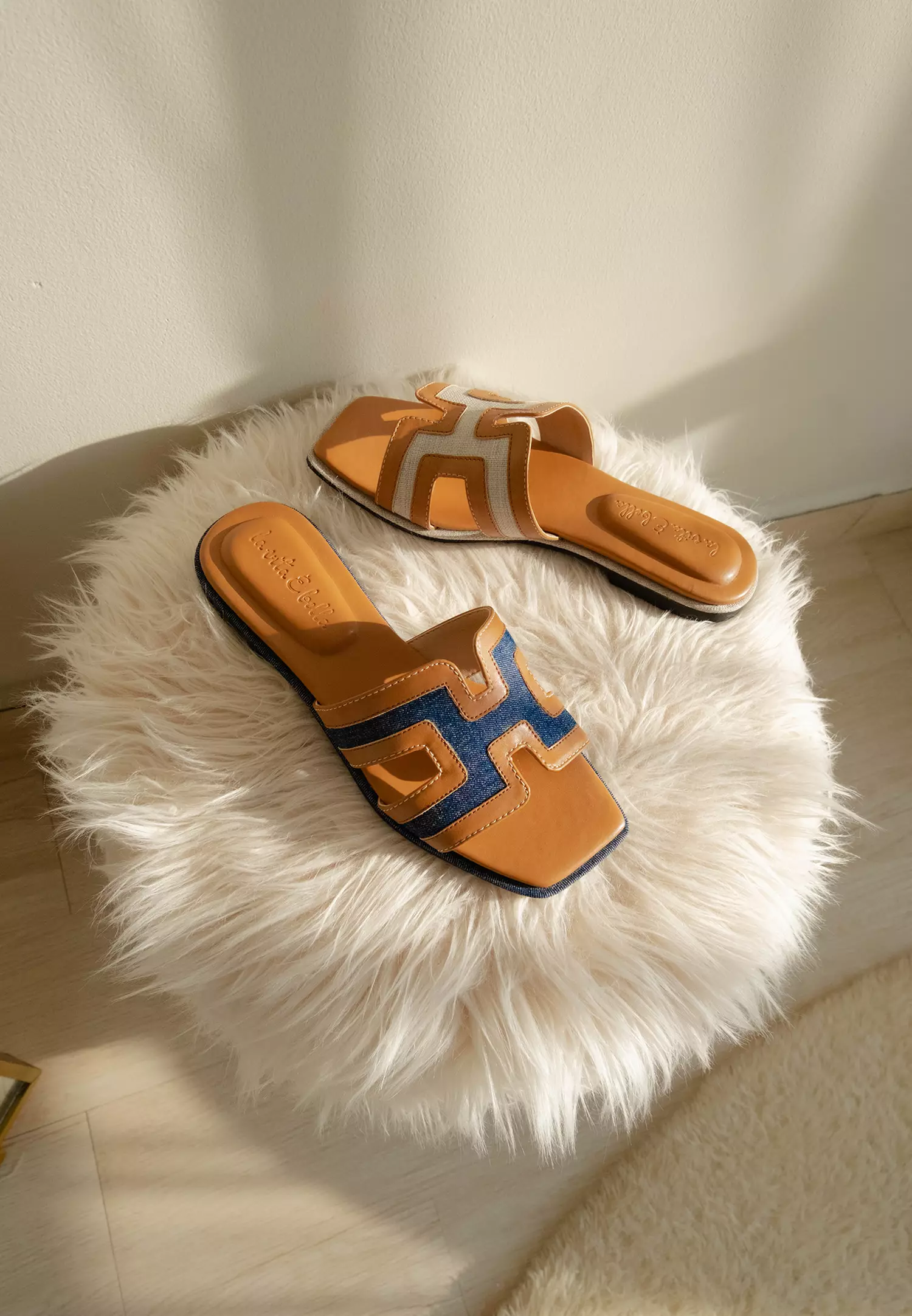 Harper Sandal Flat Slides Canvas Wanita