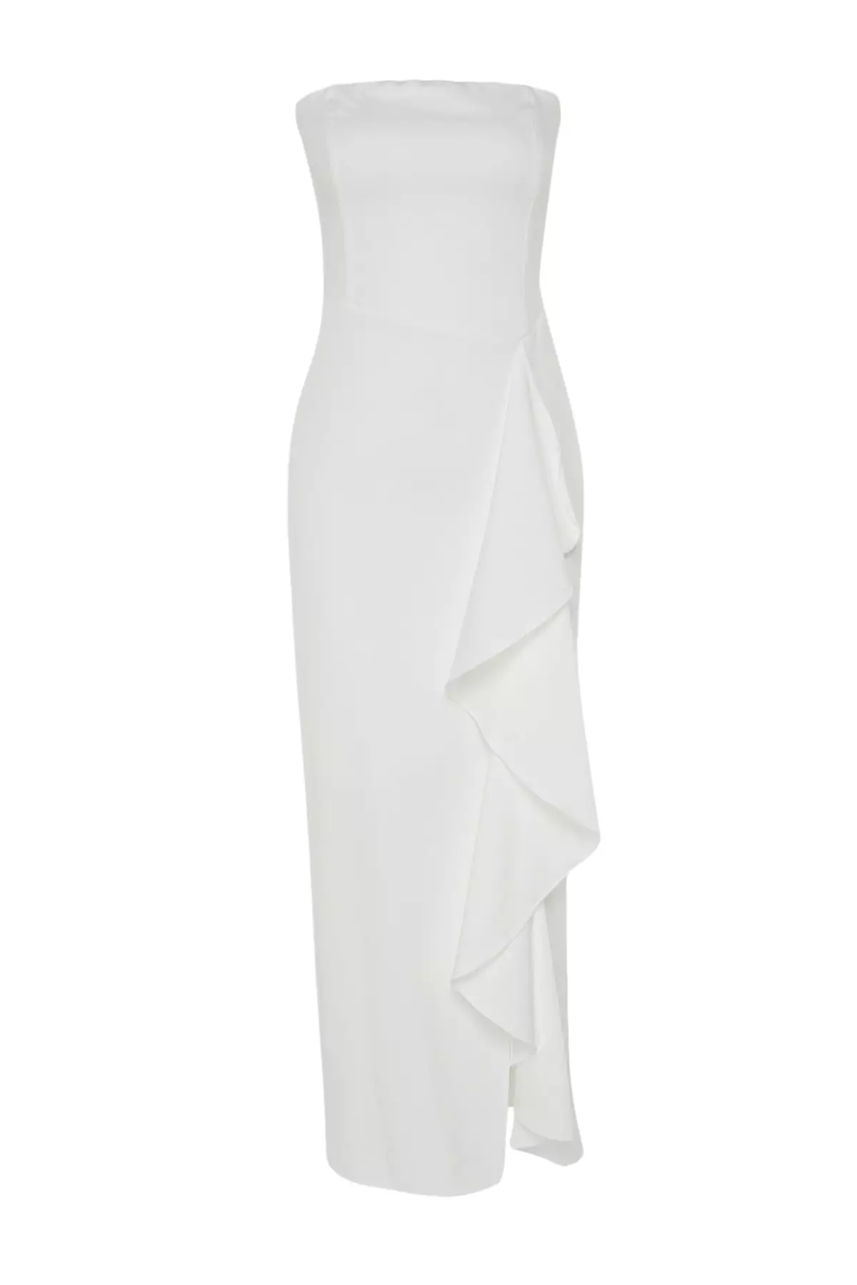 Ruffled Bridal Evening Dress