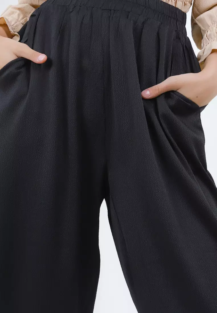 Textured Sateen Pants