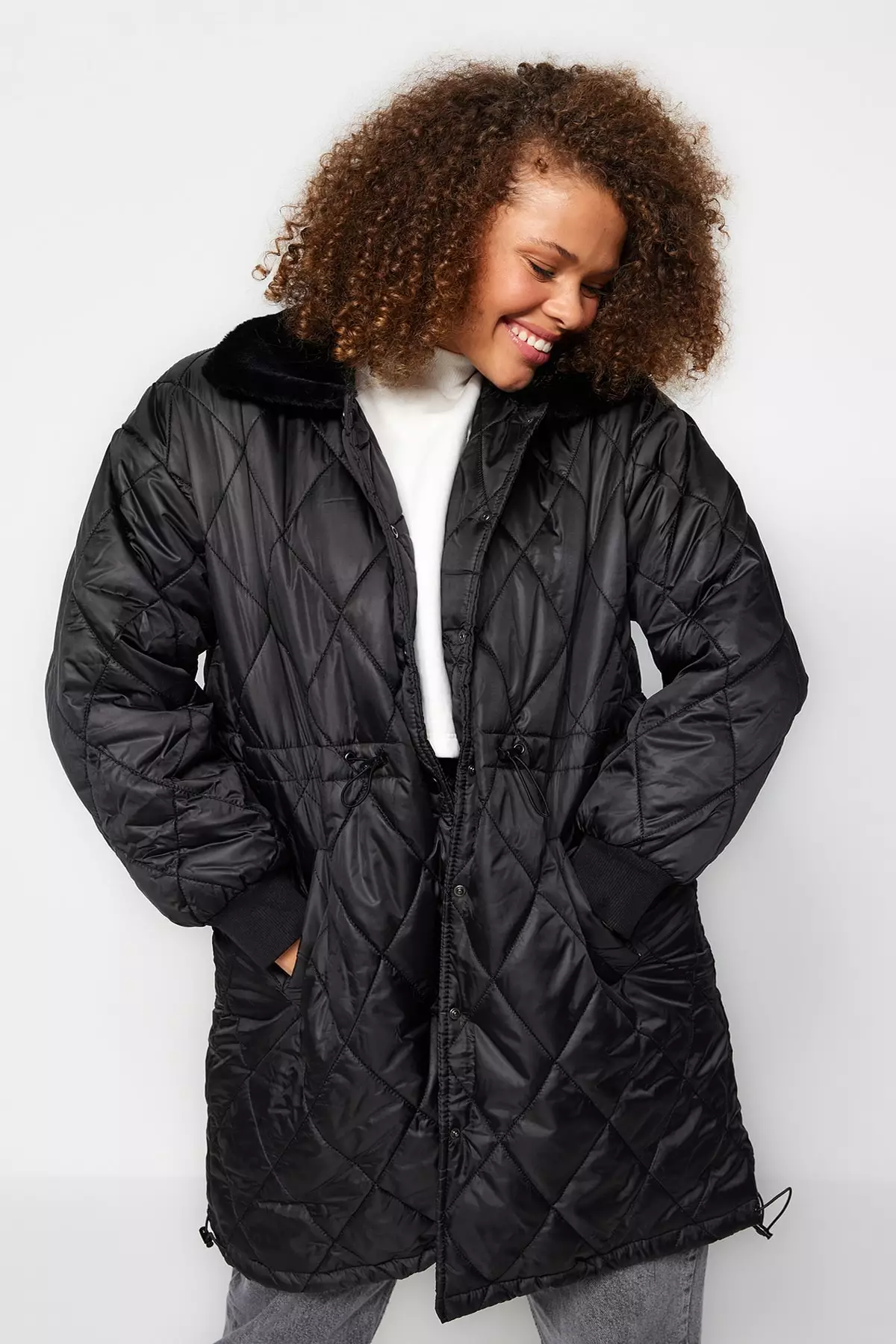 herlipto Plaid Hooded River Coat black