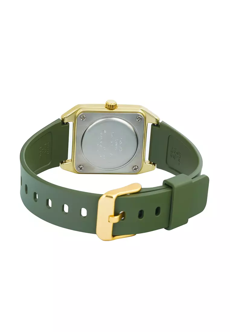 Casio MTP-B170-3EV - Jam Tangan Analog Pria - Gold Aluminium Case - Green Resin Strap