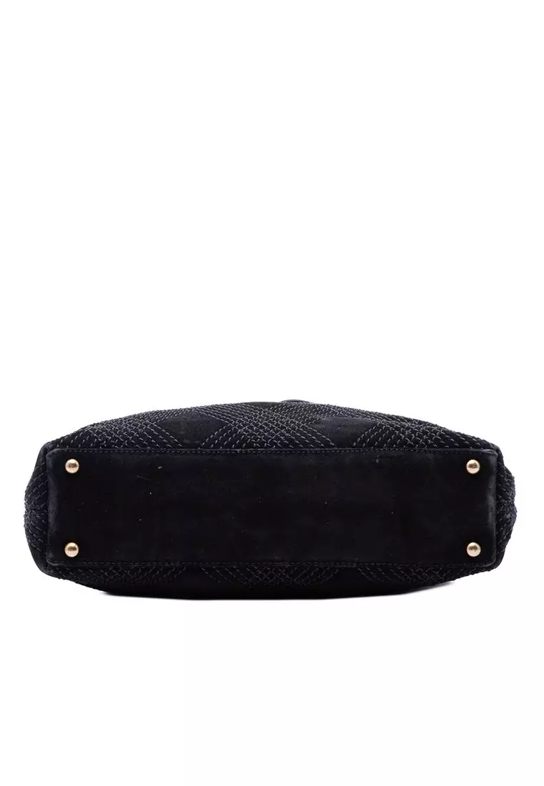 Pre-Loved Chanel Cc Suede Wild Stitch Tote