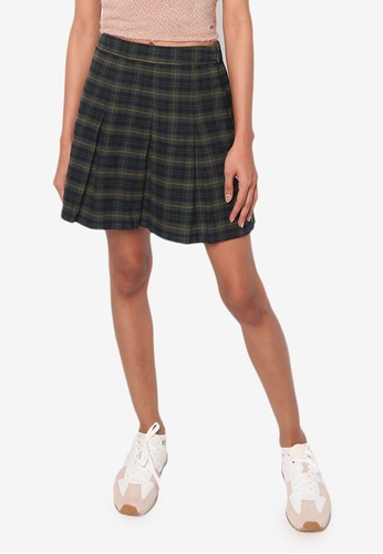 Hollister green Plaid Pleated Skirt C0620AAB843128GS_1
