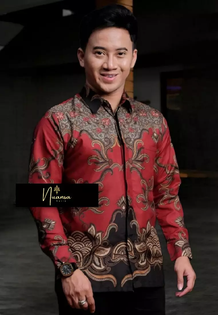 Matahari Kemeja Batik Exclusive Premium Pria Casual Modern Lengan Panjang