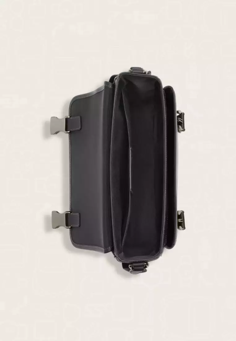 Coach Racer Messenger Bag In Signature Canvas Charcoal Black