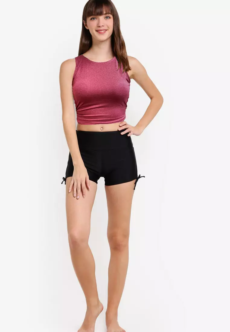 Buy Fitleasure Women's Athleisure Red Crop Top online